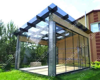 Беседка со стеклянной крышей