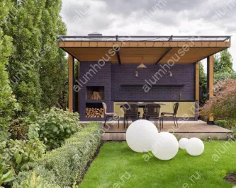 Холодное безрамное остекление беседки от пола до потолка