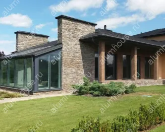 Зимний сад из алюминия интегрированный к дому