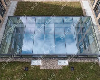 Стеклянная кровля из алюминиевого профиля