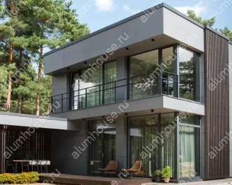 Остекление загородного дома в стиле хай-тек