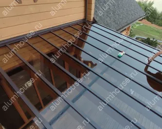 Остекление деревянной перголы по готовому каркасу