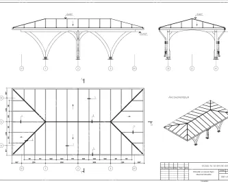 Проект остекления стеклянного навеса по готовому деревянному каркасу