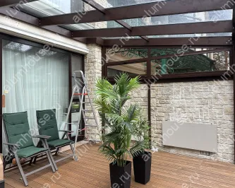 Холодный зимний сад из алюминия с раздвижными стеклянными дверьми