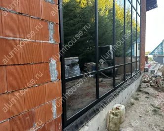 Стоечно-ригельное фасадное остекление частного дома ALT F50