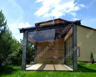 Беседка со стеклянной крышей