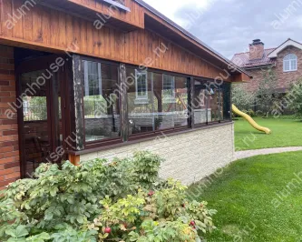 Раздвижное остекление беседки без рам