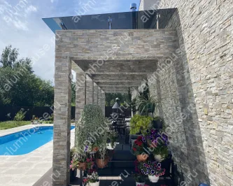 Навес из нержавеющей стали на спайдерном креплении