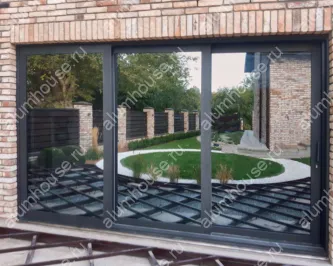 Теплые алюминиевые трехстворчатые раздвижные двери