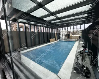 Стеклянный павильон для бассейна из алюминия