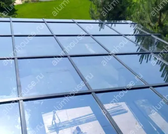 Беседка со стеклянной крышей