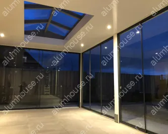 Раздвижные стеклянные стены для беседки