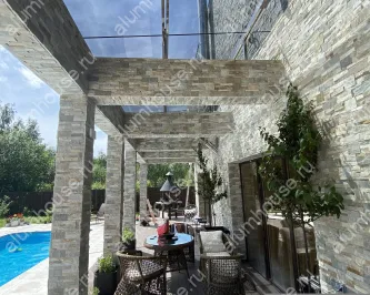 Навес из нержавеющей стали на спайдерном креплении