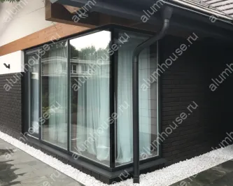 Фасадное остекление дома алюминиевым профилем