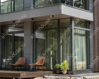 Остекление загородного дома в стиле хай-тек