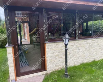 Раздвижное остекление беседки без рам