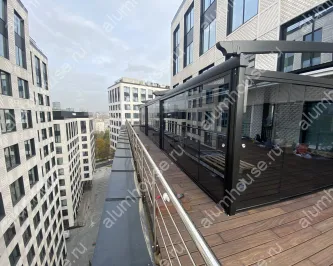 Остекление алюминиевой перголы