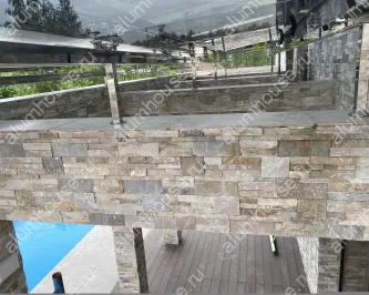 Навес из нержавеющей стали на спайдерном креплении