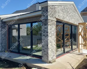 Остекление беседки раздвижными дверьми Alumil 45000