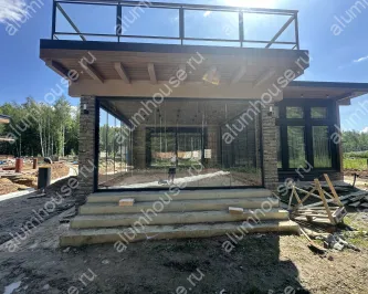 Безрамное раздвижное остекление слайдер с осветленным стеклом