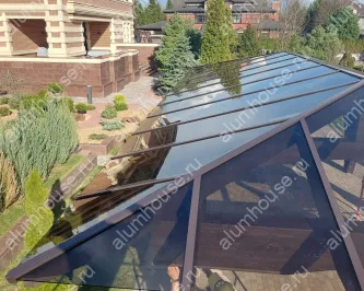 Остекление навеса по готовому каркасу