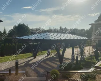 Остекление навеса по готовому каркасу