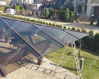 Остекление навеса по готовому каркасу