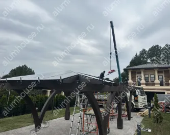 Остекление навеса по готовому каркасу