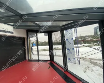 Зимний сад из алюминиевого профиля с несущим металлическим каркасом