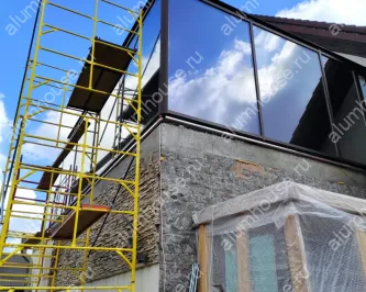 Зимний сад на крыше гаража из алюминиевого профиля