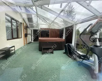 Зимний сад на крыше гаража из алюминиевого профиля