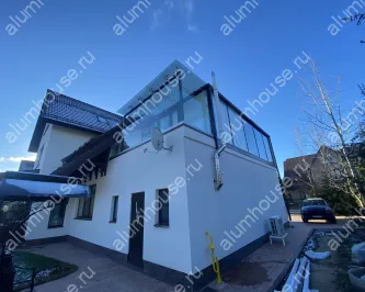 Зимний сад на крыше гаража из алюминиевого профиля