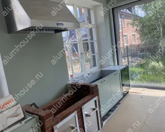 Панорамные алюминиевые раздвижные двери с тремя направляющими