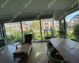 Панорамные алюминиевые раздвижные двери с тремя направляющими