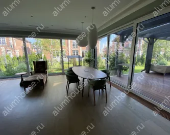 Панорамные алюминиевые раздвижные двери с тремя направляющими