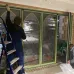 Превью - Складные двери гармошка со стеклопакетом с витражным рисунком