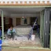 Превью - Складные двери гармошка со стеклопакетом с витражным рисунком