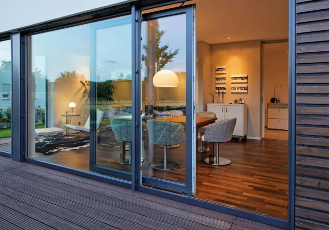 Раздвижные алюминиевые двери для террасы