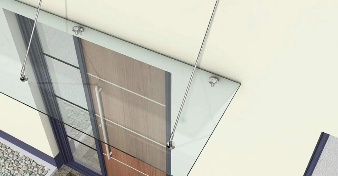 Стеклянный козырёк добавляет архитектуре здания лёгкости и выразительности. Стеклянный козырёк добавляет архитектуре здания лёгкости и выразительности.