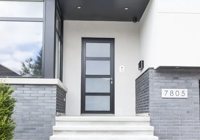 Алюминиевые двери в коттедж