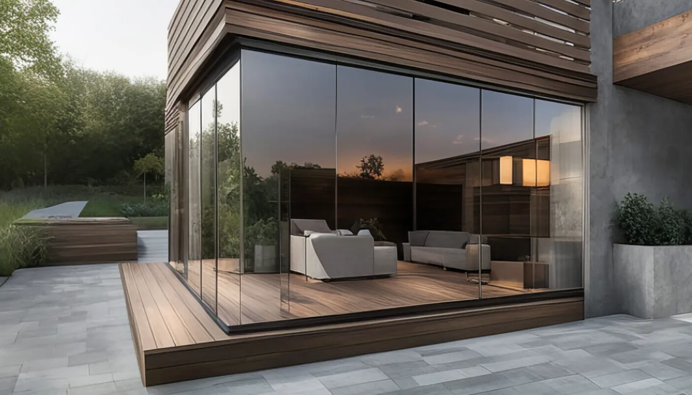 Поворотно-складная система остекления AlbertGenau Tiara Flat-Slim-Zero