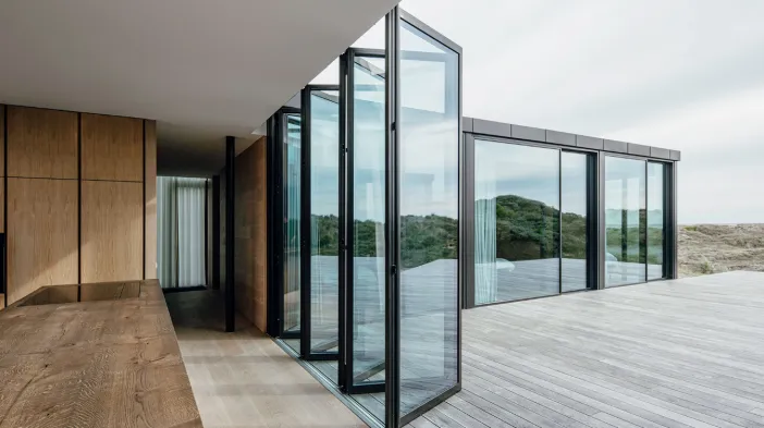 Панорамные складные двери гармошка