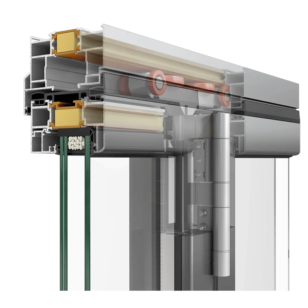 Смотреть Теплые складные двери гармошка из теплого профиля Alumil Supreme SF85 - 1