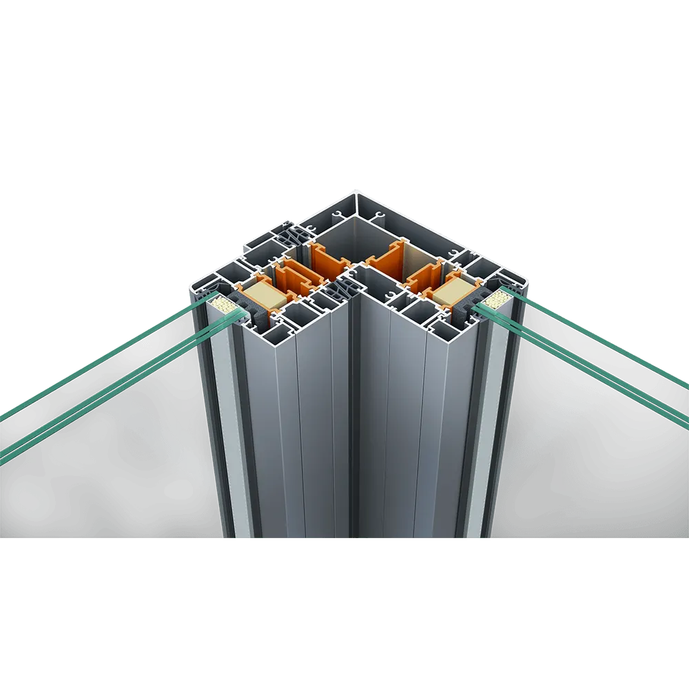 Смотреть Теплые складные двери гармошка из теплого профиля Alumil Supreme SF85 - 7