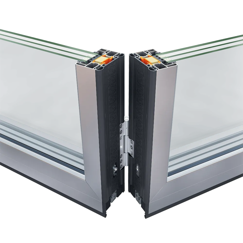 Смотреть Теплые складные двери гармошка из теплого профиля Alumil Supreme SF85 - 5