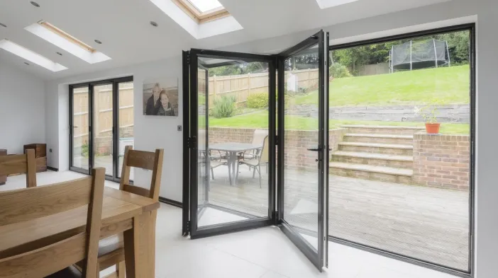 Широкие складные двери гармошка