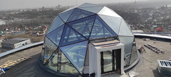 Изготовление и монтаж стеклянного купола на алюминиевом каркасе фото 2